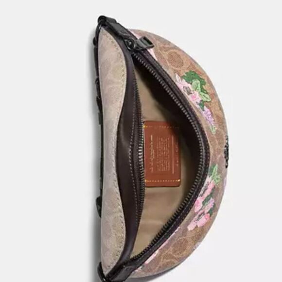 Coach Purse Leather Floral Bethany Belt Bag Signature Canvas Blossom Print NWOT - Picture 15 of 16